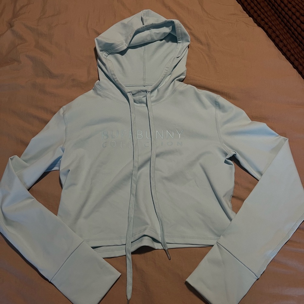 BuffBunny Collection Sky Blue Cropped Hoodie